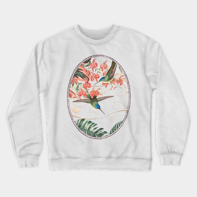 Tropical Mint and Coral Collage Crewneck Sweatshirt by 3vaN